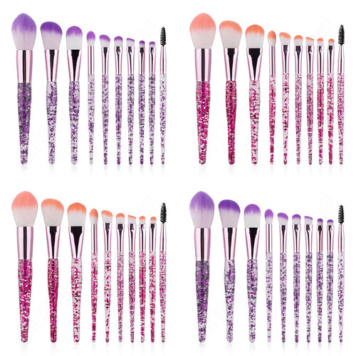 10 Makeup Brushes Powder-Filled Handle Makeup Brush Set